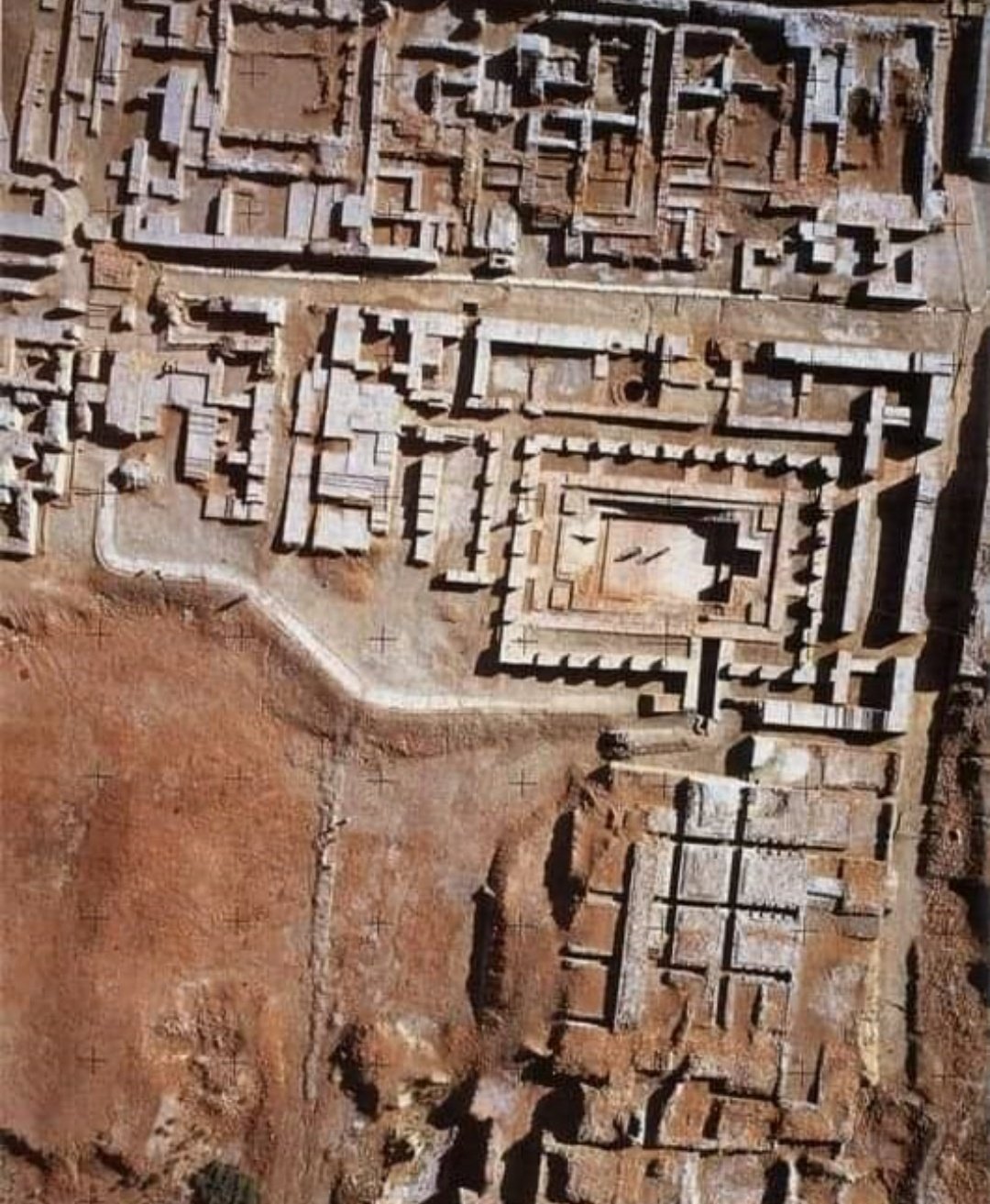 Aerial view of the riins of the ancient city of Mohen Jo Daro, Pakistan