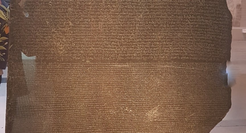 Rosetta Stone at the British Museum. Image 360onhistory.com