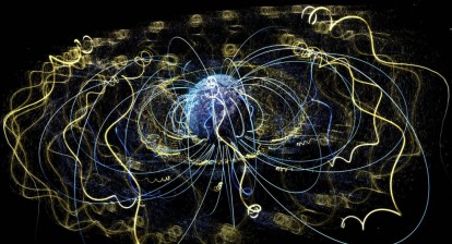 Around Earth, an invisible magnetic field traps electrons and other charged particles. NASA Goddard Space Flight Center