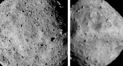 Composite image of asteroids Bennu and Ryugu