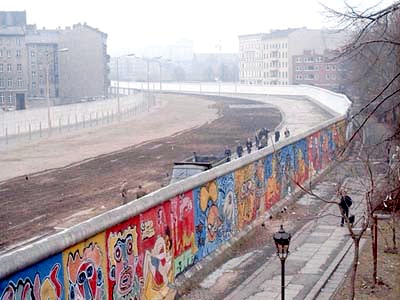 This image of the Berlin Wall was taken in 1986 by Thierry Noir at Bethaniendamm in Berlin-Kreuzberg.