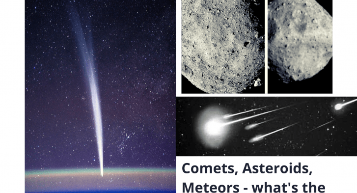 Comets, asteroids and meteors. What's the difference?