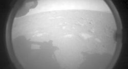 First Ever Image of Mars sent by Perseverance Rover using it onboard Front Left Hazard Avoidance Camera A.