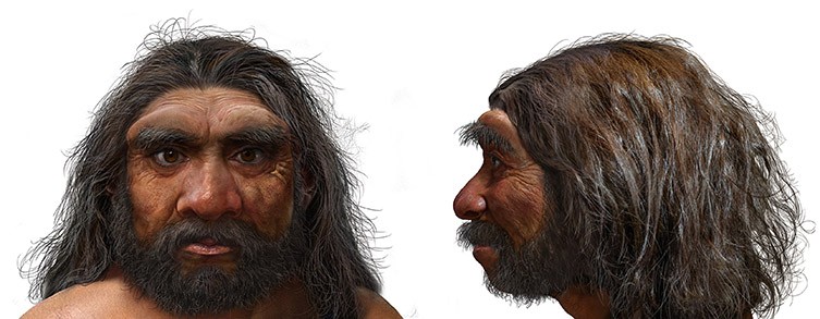 Artists Impression of new species of ancient human discovered in China, known as Homo longi or Dragon Man