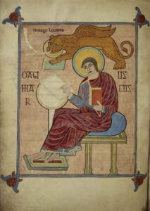 Lindisfarne Gospel depicting St Mark