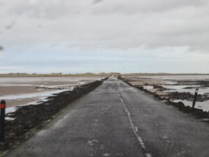 The causeway to Lindisfarne by 360onhistory.com