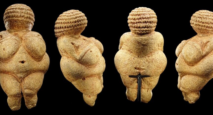 Venus of Willendorf from all four sides.