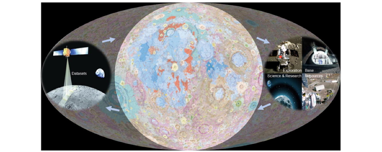 China releases a geological map of the moon to scale 1 to 2,500,000 with features including landing sites. Source: Institute of Geochemistry of Chinese Academy of Sciences
