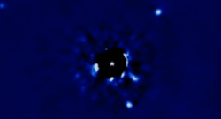 Four exoplanets 133 light-years away orbiting a young star. (Jason Wang/Northwestern University)