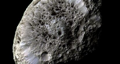 This stunning black and white false-color view of Saturn's moon Hyperion reveals crisp details across the strange, tumbling moon's surface. Differences in color could represent differences in the composition of surface materials. The view was obtained during Cassini's close flyby on Sept. 26, 2005. Image Credit: NASA/JPL-Caltech/Space Science Institute