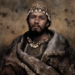 Reconstruction of a hunter-gatherer associated with the Gravettian culture. A male human wearing fur clothes and shell necklace as well as a shell skull covering By Tom Bjoerklund