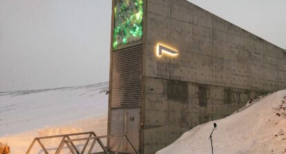 Entrance to the Svalbard Global Seed Vault in 2020