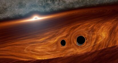 Artist view of orbiting black holes. Credit: Caltech/R. Hurt (IPAC)