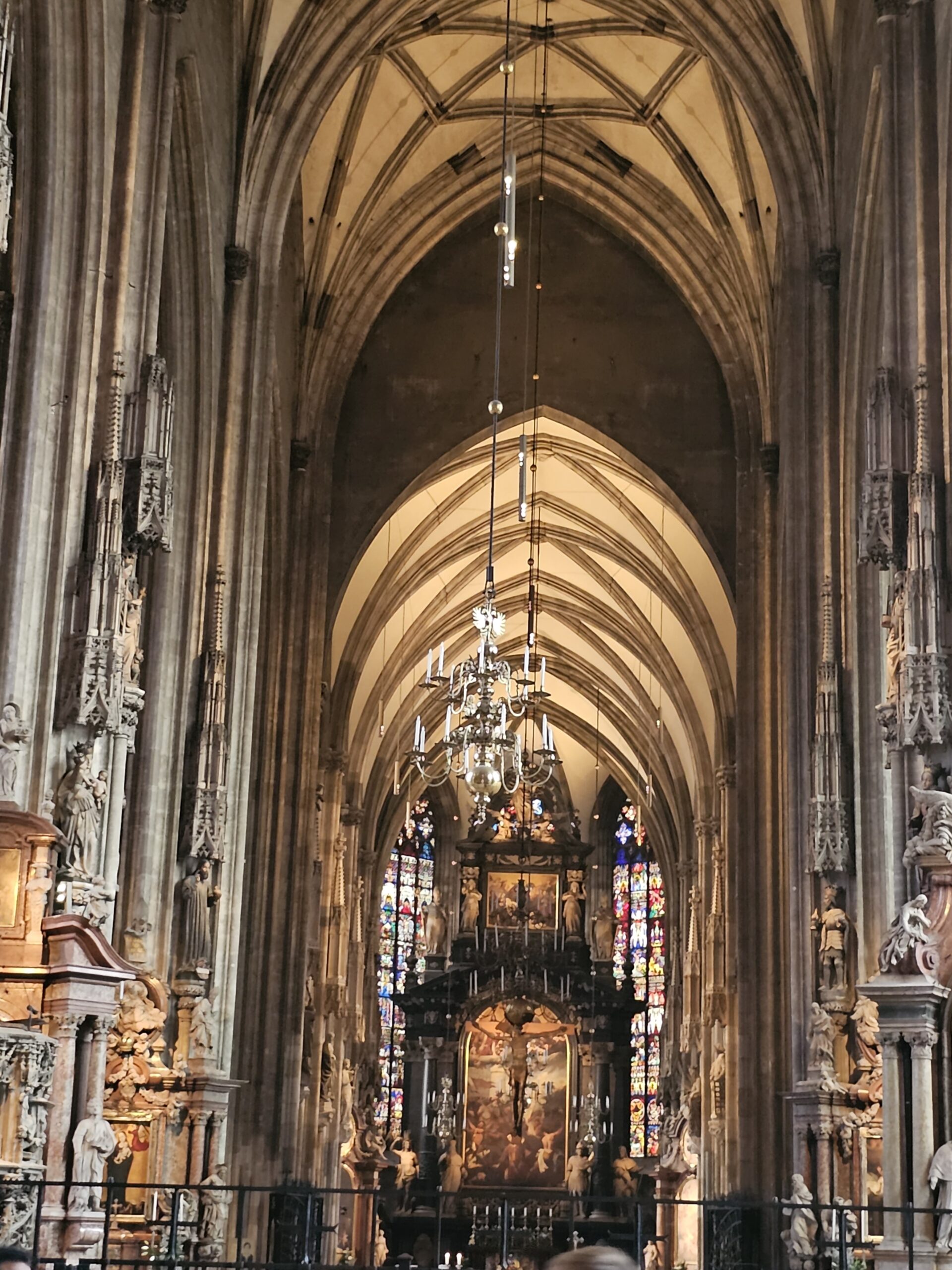 The central walkway or nave of St Stephen's Cathedral, Vienna