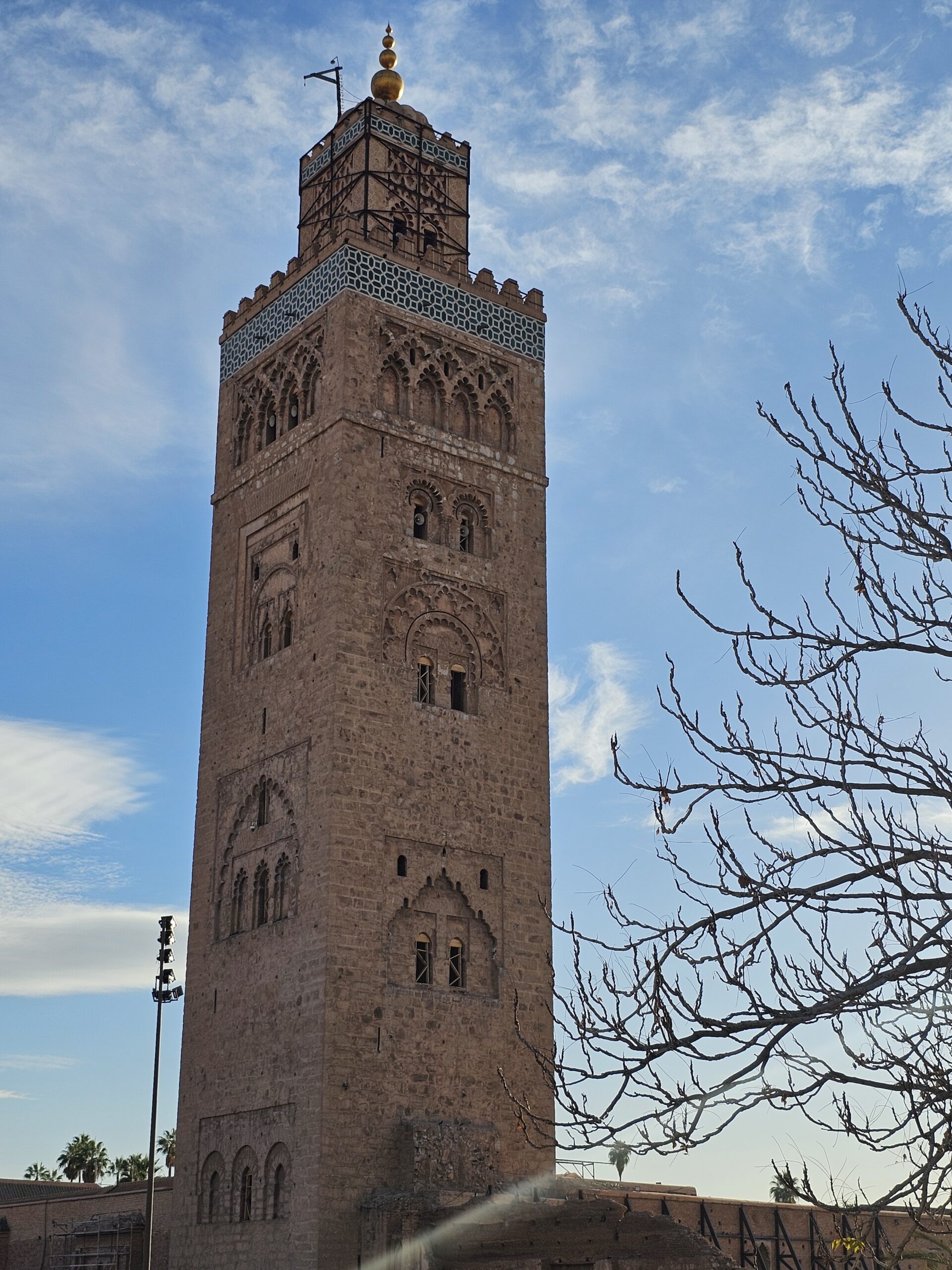 Minaret of the 12th century Koutoubia Mosque, Marrakesh. Image 360onhistory.com
