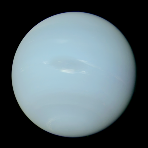 Photograph of Neptune in true colour by Voyager 2 in 1989.