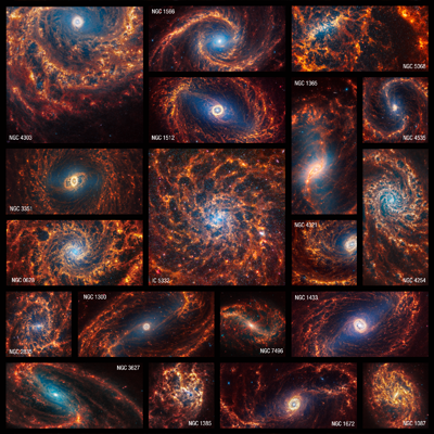 19 Spiral Galaxies by James Webb Space Telescope